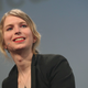 Chelsea Manning speaking at an event in Berlin on May 2, 2018